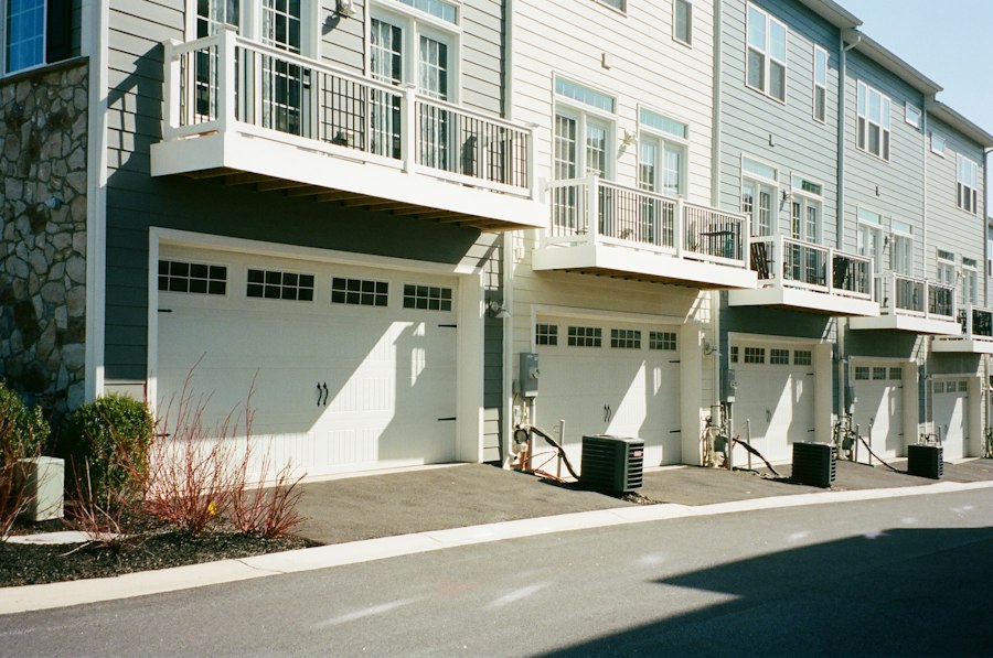 Row of community townhomes